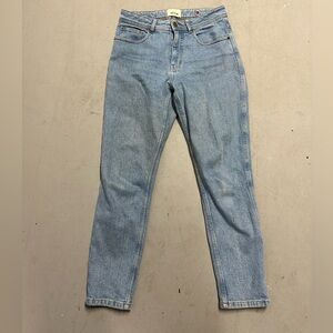 Sezane Denim Women's Jeans 38 Cotton Stretch Straight Light Blue